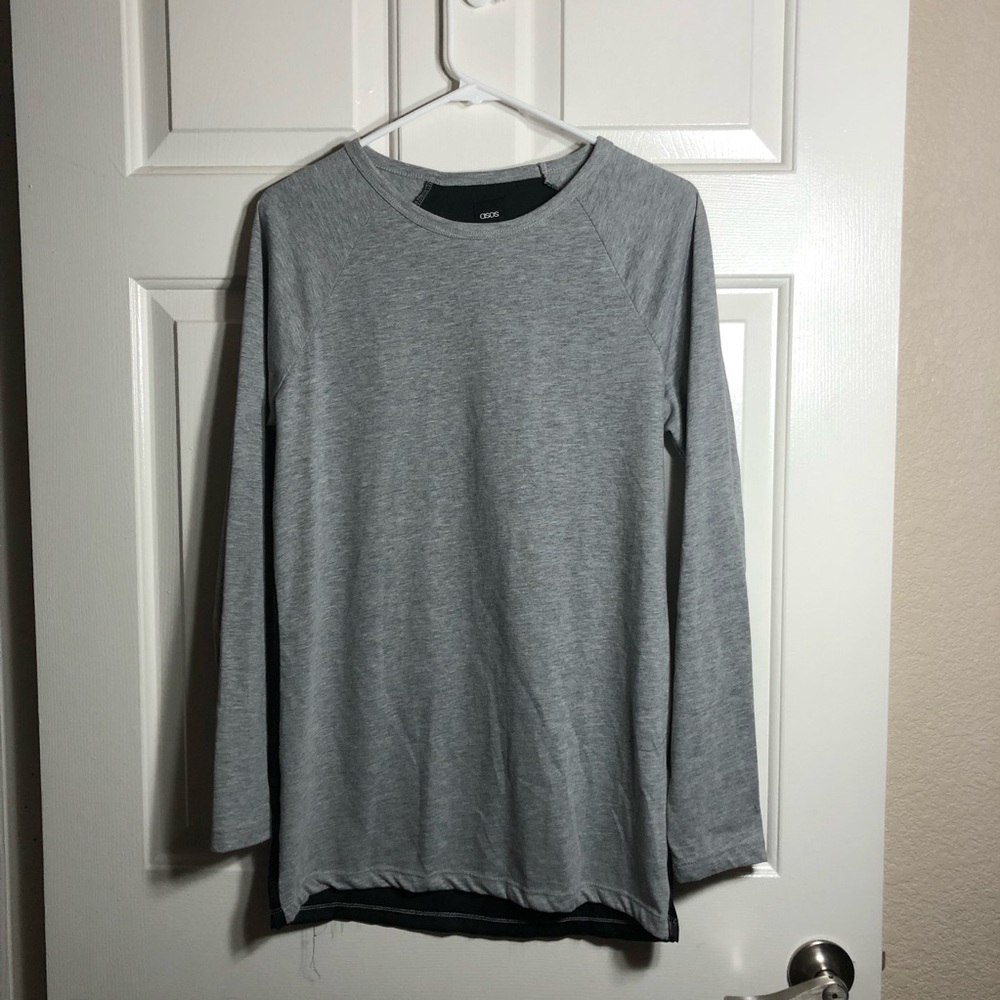 Mens ASOS Gray Long Sleeve Shirt Size Small Two Tone